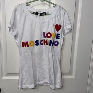 Moschino white short sleeve tee